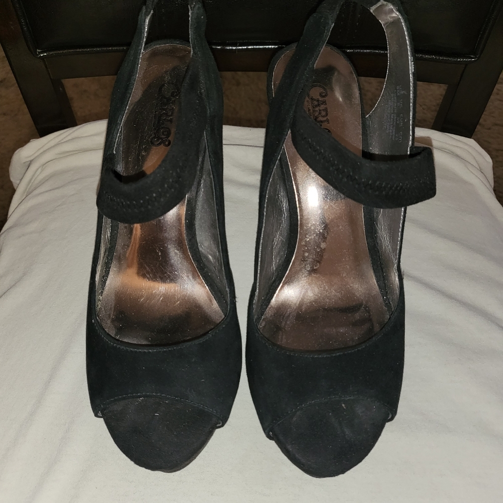 Carlos by Carlos Santana Black Velvet Stiletto Heel Sz 8M